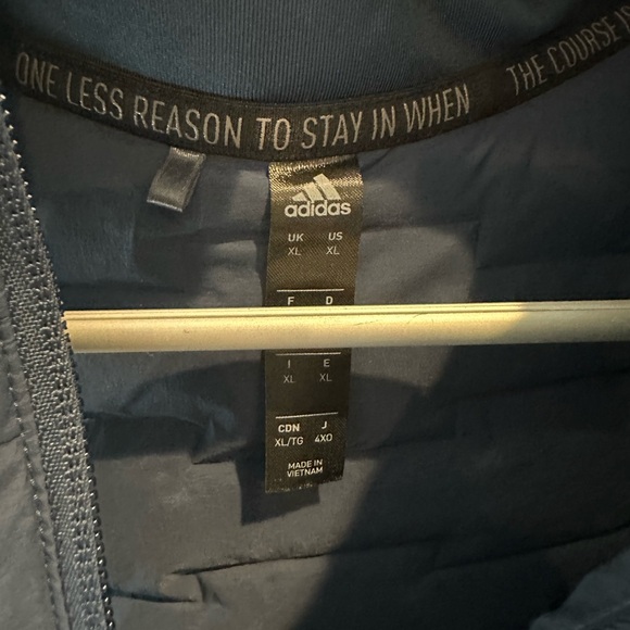 adidas Men's Quilted Navy Vest - Picture 2 of 4